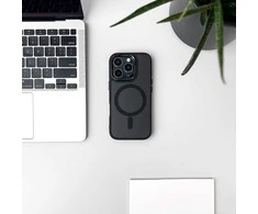 Hurtel Dėklas Fashion suderinamas su MagSafe skirtas Samsung Galaxy A17 – matowe juodos spalvos
