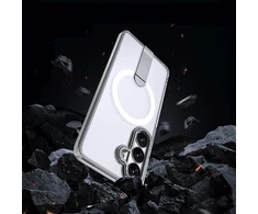 Hurtel Hybrid Armor X dėklas skirtas Samsung Galaxy A57 with Stand, suderinamas su MagSafe – skaidrus