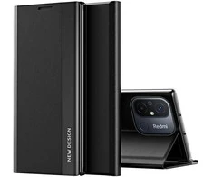 Hurtel Dėklas dangtelis su atvartu ir stovu Xiaomi Redmi 11A / Poco C55 / Redmi 12C Sleep Case Pro juoda