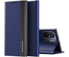 Hurtel Dėklas dangtelis su atvartu ir stovu Xiaomi Redmi Note 12 Pro+ Sleep Case Pro mėlyna