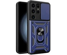 Hurtel Hybrid Armor Camshield dėklas skirtas Samsung Galaxy S24 Ultra armored with camera cover – mėlynas