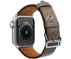 Hurtel Dirželis skórzany opaska bransoleta do Apple Watch 38 / 40 / 41 mm - ciemnobrązowy