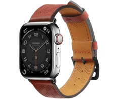 Hurtel Dirželis skórzany opaska bransoleta do Apple Watch 38 / 40 / 41 mm - raudona