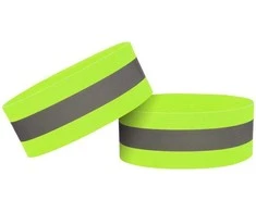 Hurtel Reflective dviračio apyrankė bėgiojimui velcro 4cm geltona