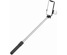 Hurtel Selfie stick WR1YXS telescopic tripod 0.71m with round lamp – juodos spalvos