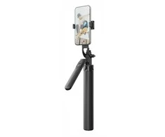 Wozinsky Hurtel Asmenukių lazda WH181-Y1S 1.75m aluminum alloy telescopic tripod with phone holder – juodos spalvos