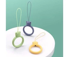 Hurtel SILICONE PHONE LANYARD RING BEAR Raudonas