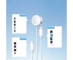 Joyroom S-IW007 3-in-1 kabelis USB-A magnetiniu įkrovikliu – Lightning 1.2m – baltos spalvos