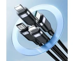 USB duomenų kabelis Joyroom S-1T4018A18 4in1 USB-C / Lightning / 3.5A /1.2m (juodas)