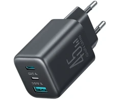 Tinklo įkroviklis Joyroom JR-TO1 GaN 45W USB-C Lightning USB-A – juodas