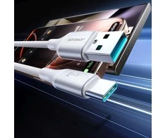 Joyroom S-A28 „Flash“ serijos 3A USB-A – USB-C kabelis, 2 m – baltos spalvos