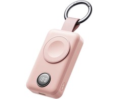 Joyroom Mini Powerbank raktų pakabukas 2000mAh 3W su Apple Watch įkrovikliu, rožinė