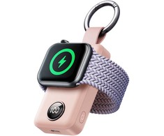 Joyroom Mini Powerbank raktų pakabukas 2000mAh 3W su Apple Watch įkrovikliu, rožinė