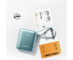 Joyroom JR-PBF27 22.5W 10000mAh Powerbank su dviem integruotais kabeliais – mėlynos spalvos