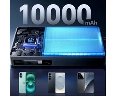 Joyroom JR-PR1 10000mAh 22.5W išorinė baterija su integruotu ištraukiamu USB-C laidu – juodos spalvos
