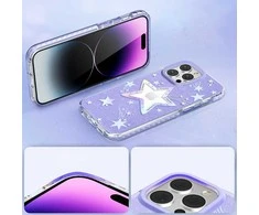 Dėklas Kingxbar Heart Star Series iPhone 14 Plus violetinė star case