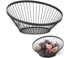 Krepšelis, vielinis vaisių dubuo, juodas su matine danga, skersmuo. 280 mm – Hendi 427088