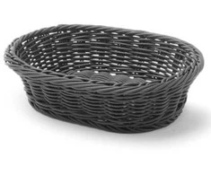 Ovalus polipropileno duonos krepšelis, juodas, 250x190x65 mm - Hendi 426623