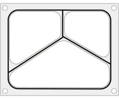 Matricinė forma MCS suvirinimo aparatams trijų dalių padėklui 227x178 mm - Hendi 805480