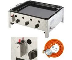 MEVA Dujinė keptuvė PELVIS 10 kW 3 degiklių dujinė grilis su keptuve