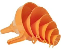 MEVA Universalių HDPE piltuvėlių rinkinys 50-75-100-120-150-160 mm oranžinis