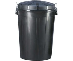 MEVA Universalus šiukšliadėžės konteineris su dangteliu, apvalus, 95L, juodas