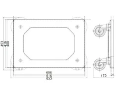 Gsg24 Transportavimo vežimėlis EUR 60x40cm konteinerių dėžėms