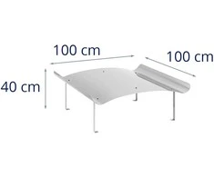 MSW Napoleono tipo kamino stogelis PLIENAS 100 x 100 x 40 cm