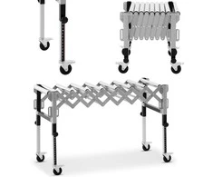 MSW Tiektuvas, sulankstomas transportavimo ritininis stalas, 9 ritinėliai, iki 130 kg, 145 x 59 x 96 cm