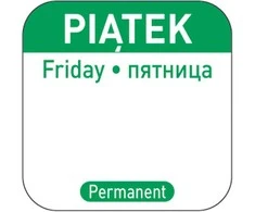 Naklejki food safety na pojemniki daugkartinio naudojimo Piątek PL RU EN 1000 vnt. Hendi 850114