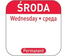 Naklejki food safety na pojemniki daugkartinio naudojimo Środa PL RU EN 1000 vnt. Hendi 850091