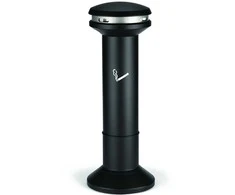 Newell Rubbermaid Laisvai pastatoma lauko peleninė, juoda, su 15L talpa