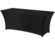 Obrus prostokątny bez prasowania 183x76cm tkanina Jersey juoda - Hendi 814437