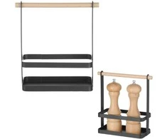 Organizatoriaus stalo krepšelis prieskoniams su medine rankena 23x10x24 cm - Hendi 427040