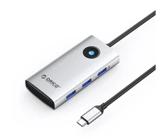 Orico USB-C 6w1 | 3x USB-A 3.0 | 1x USB-C 3.0 | 1x USB-C PD 100W | 1x HDMI 4K 30Hz - sidabrinė