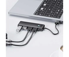 Orico PAPW4A-C3 USB-A šakotuvo prijungimo stotelė 4x USB-A 3.0 – juodos spalvos