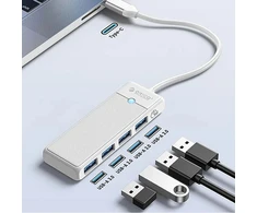 Orico PAPW4A-C3 USB Hub 4-port 4x USB-A 3.0 0.5 m - baltas
