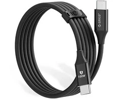 Orico CDX 100W 5A Power Delivery USB-C – USB-C kabelis 1m – juodos spalvos