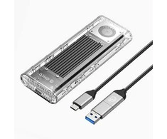 Orico TCM2-G20 M.2 NVME USB-C 3.2 20Gb/s Disk Drive – sidabro spalvos/skaidri