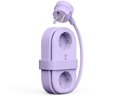 Orico AP3 65W GaN 6in1 maitinimo blokas 2x AC + 2x USB-A + 2x USB-C - Violetinė