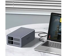 „Orico 9828RU3 2 Big DAS Solution ProRAID“ diskų masyvas, skirtas 2 2,5/3,5 colio SATA HDD/SSD diskams su RAID valdikliu – pilkas