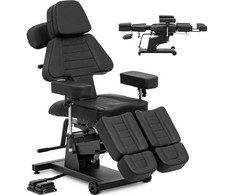 Physa Reguliuojama tatuiruočių kėdė su pedalu iki 300 kg - juoda