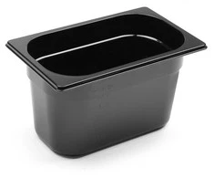 GN maitinimo konteineris 1/4 juodo polikarbonato 265x162x150mm 4L Hendi 862612