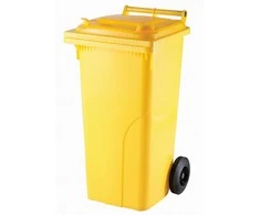 Konteineris atliekoms ir šiukšlėms SERTIFIKATAI Europlast Austria - geltona 120L