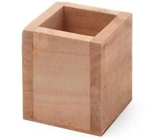 Kvadratinė medinė stalo įrankių talpa 80x80x95 mm - Hendi 664186