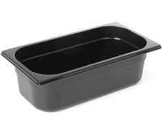 Juodas polikarbonatinis konteineris GN 1/4 aukštis 100 mm - Hendi 862629