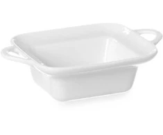 Stačiakampė kepimo indas su sausomis ausytėmis 100x140x45mm baltas porcelianas - Hendi 784105