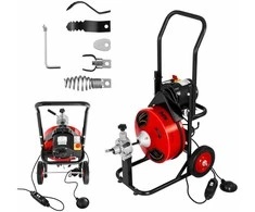 Elektrinis spiralinis vamzdžių valiklis 390W 23m MSW-DRAIN CLEAN 23E + galvutės