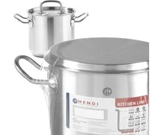 Puodas aukštas Kitchen Line su dangteliu 9 l śr. 240 x 200 h - Hendi 837306
