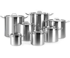 Puodas aukštas Profi Line su dangteliu dno Sandwich 70 l śr. 450 x 450 mm - Hendi 832929